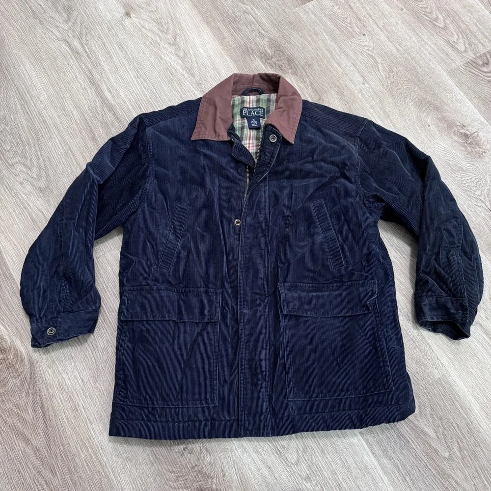 The Children’s Place Corduroy Barn Chore Coat Navy Blue Medium Fall Winter